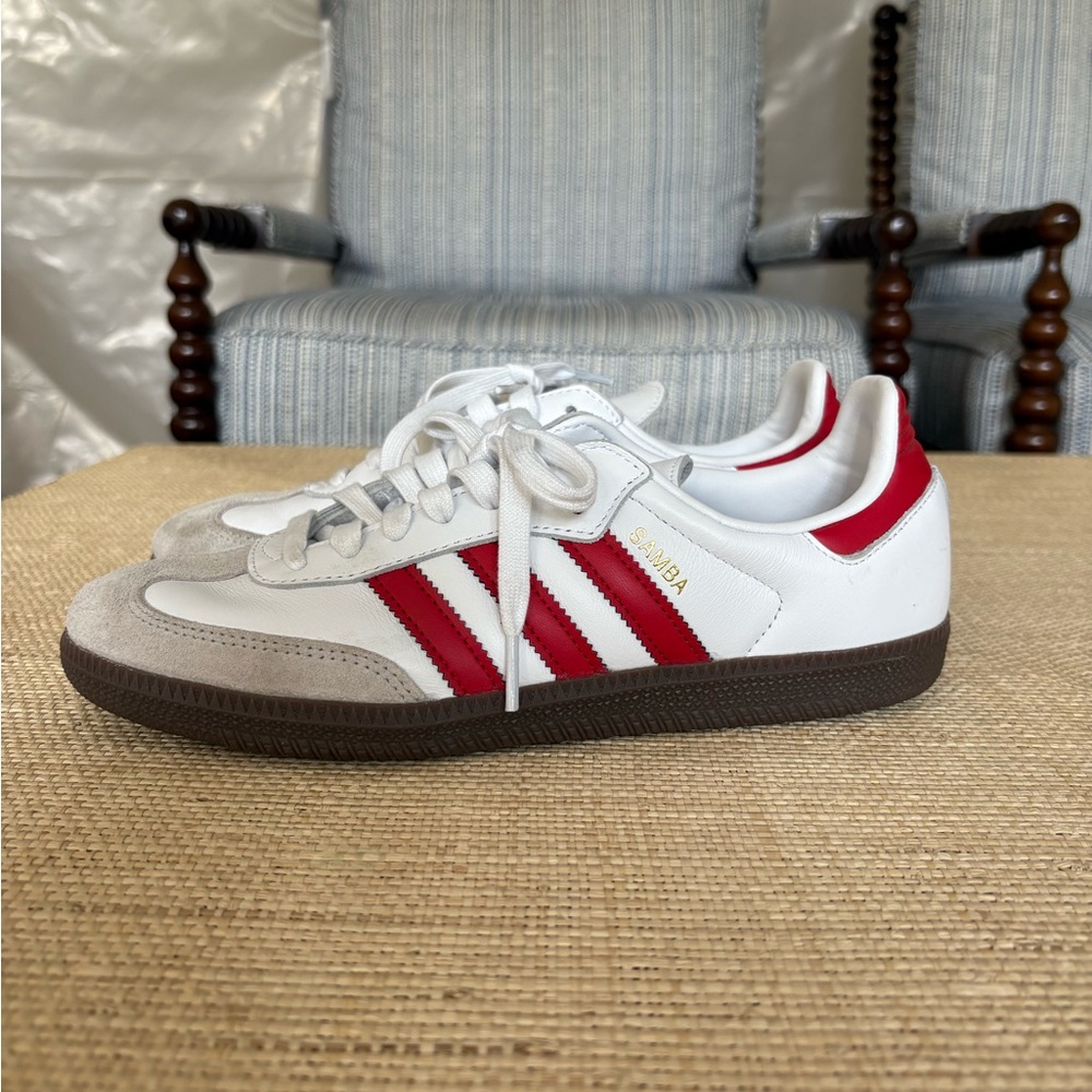 adidas samba OG red scarlet and White Athletic Shoes sz 7.5 - Picture 5 of 5